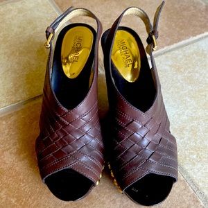 MK Brown wedge sandals